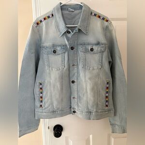 Sonoma Light Blue Denim Jacket with Multicolor Trim